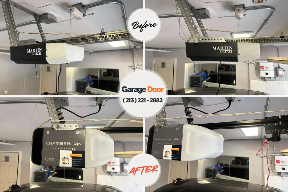 Before and after: garage door repair Chadds Ford, PA